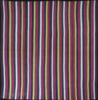 Shahsavan silk jajim Bokhcha Saturated natural colors with great condition. Size : 35" X 35 " - 89 cm X 89 cm Cica 1900s.         