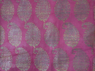 Isfahan / Kerman brocade silk hanging. recycled form old fragments. Size : 26" X 25" -- 66 cm X 64 cm            