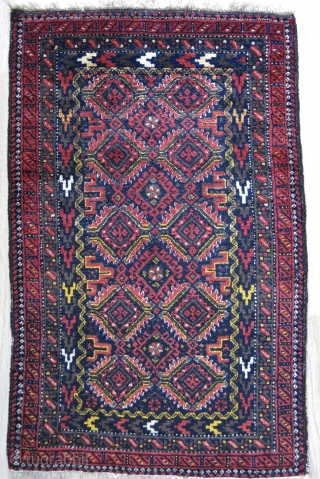 Baluch Balisht Yastik, one of those with amazing baluch angora like wool, saturated great colors. size : 32" X 20" - 81 cm X 51 cm       