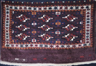 Turkmen Yomud chuval great pile and condition. Circa 1920s. Size : 42 " X 29 " - 107 cm X 74 cm vedatkaradag@gmail.com          