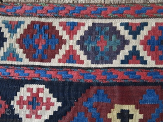 Shahsavan kilim mafrash end panel. Circa 1900 or earlier Size: 22" X 21" - 56cm x 53cm                