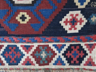 Shahsavan kilim mafrash end panel. Circa 1900 or earlier Size: 22" X 21" - 56cm x 53cm                