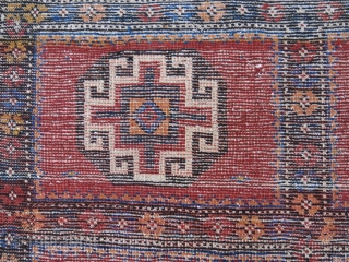 Persia Kurdish pile bag face, Goat hair, cotton mixed warps. Saturated natural colors. very small spot low pile..Circa 1900 or earlier.  Size: 27” x 22” – 69cm x 56cm.   