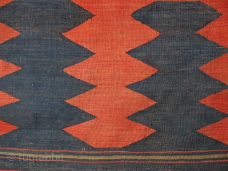 Caucasus minimalist Kilim bedding bag side panel, there is fading on red.. size : 40" X 18" - 102 cm X 46 cm          