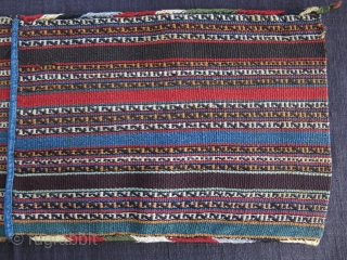 Northwest Of Persia Kurdish small double bag, warp face Jajim weave with saturated natural colors. Circa 1900 - size : 33" X 10"  - 84 cm X 25 cm   