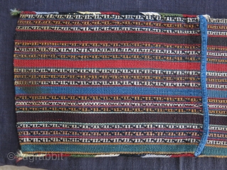 Northwest Of Persia Kurdish small double bag, warp face Jajim weave with saturated natural colors. Circa 1900 - size : 33" X 10"  - 84 cm X 25 cm   