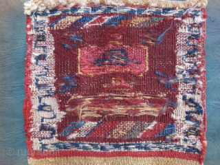 Shahsavan mini bag face, minor repaırs on lower selvegas. Cleaned and had a moth freeze. Circa 1900 or earlıer, Size 8.5 X 8.5 ınch - 22 cm X 22 cm  vedatkaradag@gmail.com 