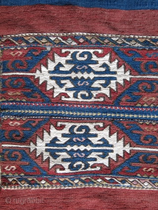 Taurus Mountains tribal large size cloting sack, sumak weave, mostly good colors and great condition, no repairs Circa 1900-1920s size:  53" X 35" - 135 cm X 88 cm   