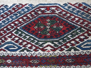 Transcaucasus - Shahsavan Azerbaijan sumak kilim bag Circa 1900 or earlier. size : 24" X 22" -- 61 cm X 56 cm           