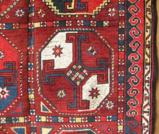 Middle Amu Darya Sub ErsaryTurkmen main rug. Very small area repairs with old wool and natural colors. Size: 51" x 110" -(130cm x 280cm).         