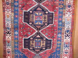 East Anatolian Gaziantep, Kurdish main rug. very strongly woven, mixed wool and cotton spun warps and cotton - wool wefts. Natural colors. two birds indicate that it was a Dowry rug. circa  ...