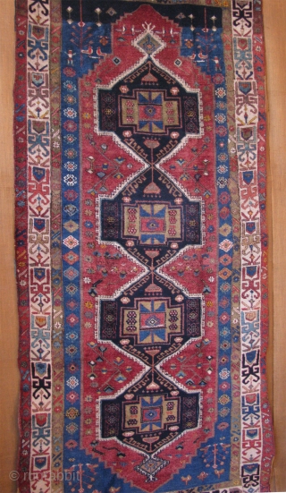 East Anatolian Gaziantep, Kurdish main rug. very strongly woven, mixed wool and cotton spun warps and cotton - wool wefts. Natural colors. two birds indicate that it was a Dowry rug. circa  ...