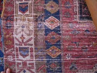 East Anatolian Gaziantep, Kurdish main rug. very strongly woven, mixed wool and cotton spun warps and cotton - wool wefts. Natural colors. two birds indicate that it was a Dowry rug. circa  ...