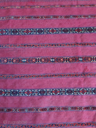 Turkmen Tekke Chuval. saturated colors, tiny small area old repair all bands has full pile, great condition. Size : 50" X 33"  - 127 cm X 84 cm    