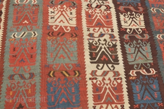 antique Erzurum or Kars kilim, circa cm 366 x 166, near mint condition                    