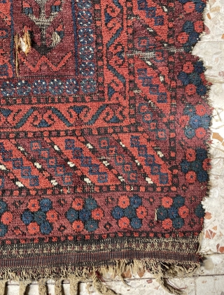 a very old and incredibly different beluch carpet size 195x130cm                       