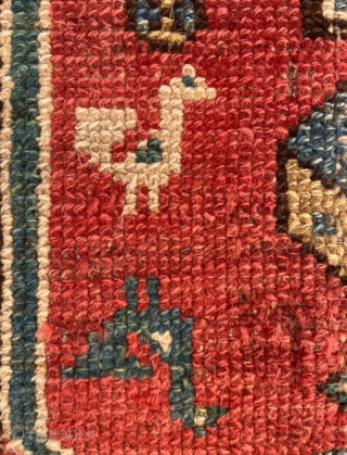 Persian Kurdish fragment carpet size 120x105cm                           