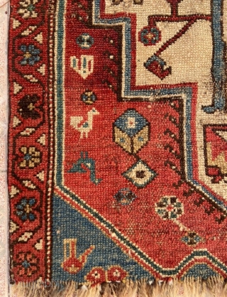 Persian Kurdish fragment carpet size 120x105cm                           