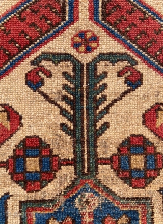 Persian Kurdish fragment carpet size 120x105cm                           