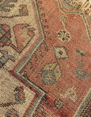 Persian Kurdish fragment carpet size 120x105cm                           