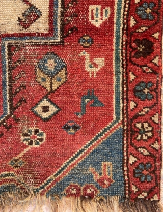 Persian Kurdish fragment carpet size 120x105cm                           