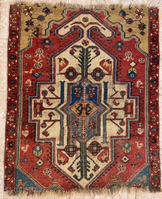 Persian Kurdish fragment carpet size 120x105cm                           