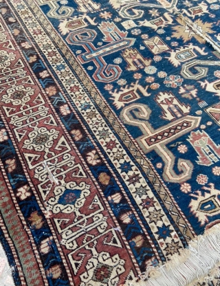 Caucasian shirvan carpet size 200x130 cm                           