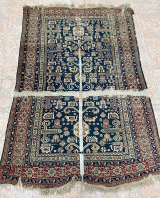 Caucasian shirvan carpet size 200x130 cm                           