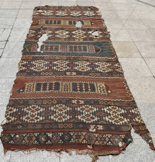 Very unusual Kurdish pray Kilim size 300x140cm                          