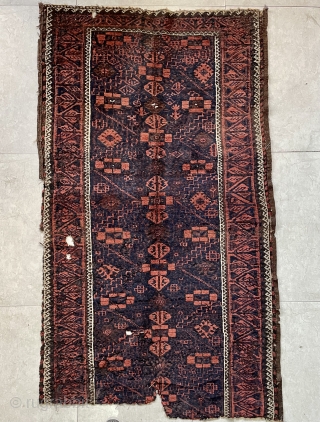 Very old Beluch fragmand carpet size 160x98cm                          