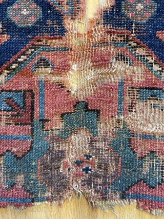 Kurdish carpet fragmant circa  1780 or 1800s size                        