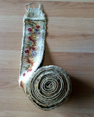 Silk band with a Greek inscription. size 214x8cm                         