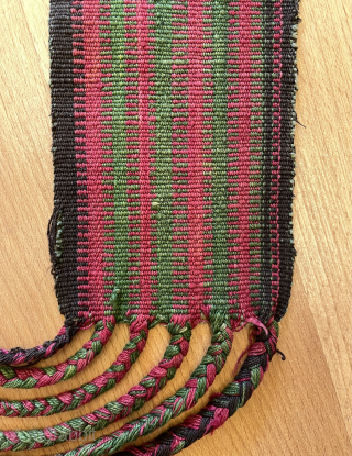 Very rare Shahsavan silk children's swaddle band. Size 400x8 cm                       