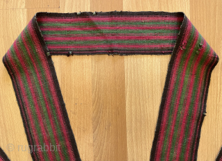 Very rare Shahsavan silk children's swaddle band. Size 400x8 cm                       