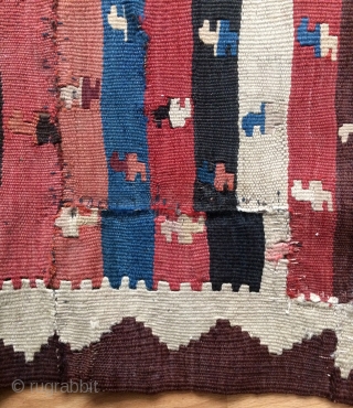 Shahsavan karadag khahjdurt fragmand kilim size 90x173cm                          