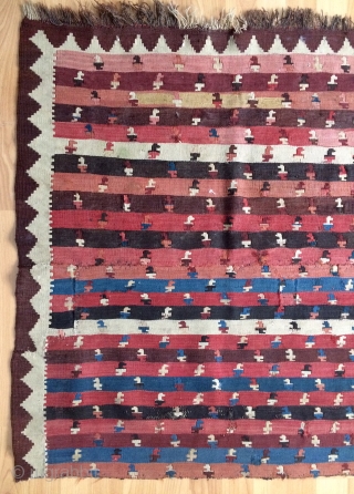 Shahsavan karadag khahjdurt fragmand kilim size 90x173cm                          