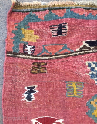 Qhasgai sofra  made by a 9 or 10 years old child to learn to weave.size 116x90cm                