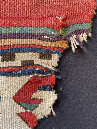 Anatolian fragmand kilim size 43 x 24 cm