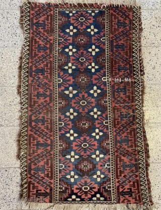 rare blue ground beluch carpet size 130x80cm                          