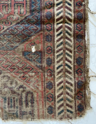 very old beluch fragmand carpet size 143x87cm                          