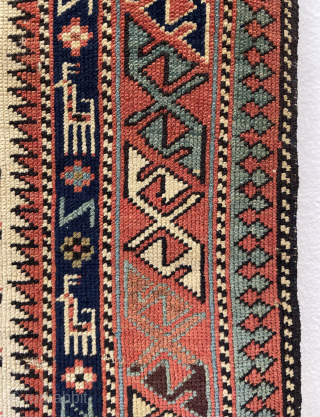 Marsahali Shirvan prayer rug circa 1820 or 1840s. Size 140x80cm .                      