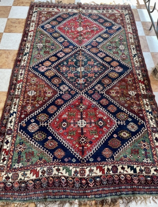 An incredibly extraordinary Qhasgai carpet, full condition all colors are natural dye, size 280x165cm 
                  