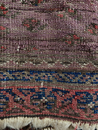 An antique beluch rug with a rare design. Size 95 x 84 cm