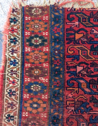 Persian very old Kurdish fragmant rug size 112x120cm                         