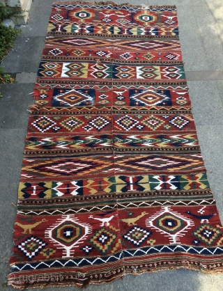 Balkan kilim all colours natural dyes size 220x112cm                         