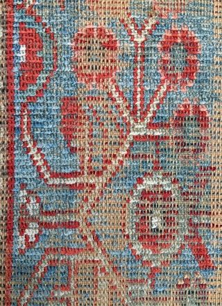 Yarkant fragmand carpet cotton on silk 17. Century size 142x102cm                       