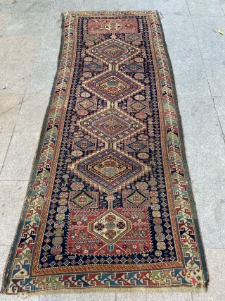 Shirvan carpet very fine quality there are 24 knots in 1 square centimeter, circa 1820 or 1840s.                