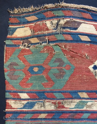 very old Caucasian fragmand kilim size 110x80cm                          