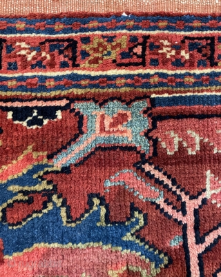 Very rare Heriz crib size one panel 45x105cm                         