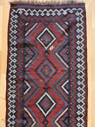 Shiraz Kilim very old very fine quality and rare size 232x63cm                      